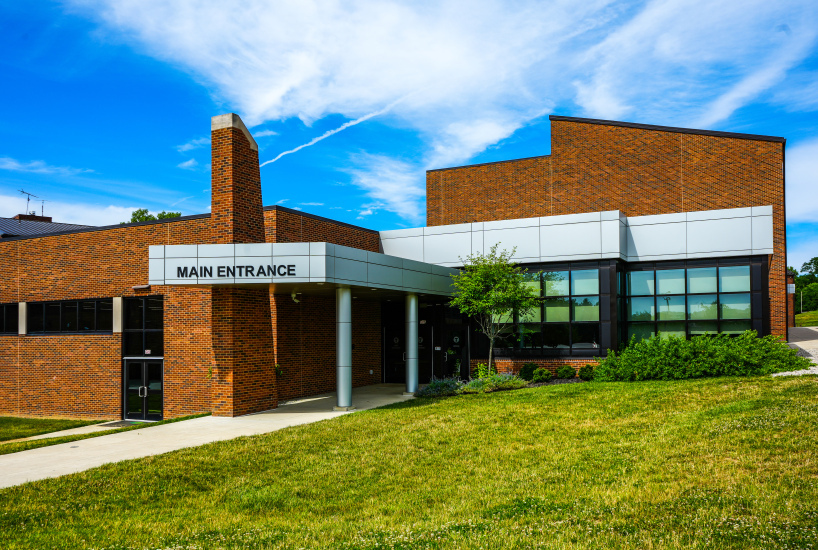 The front entrance to Turpin High School